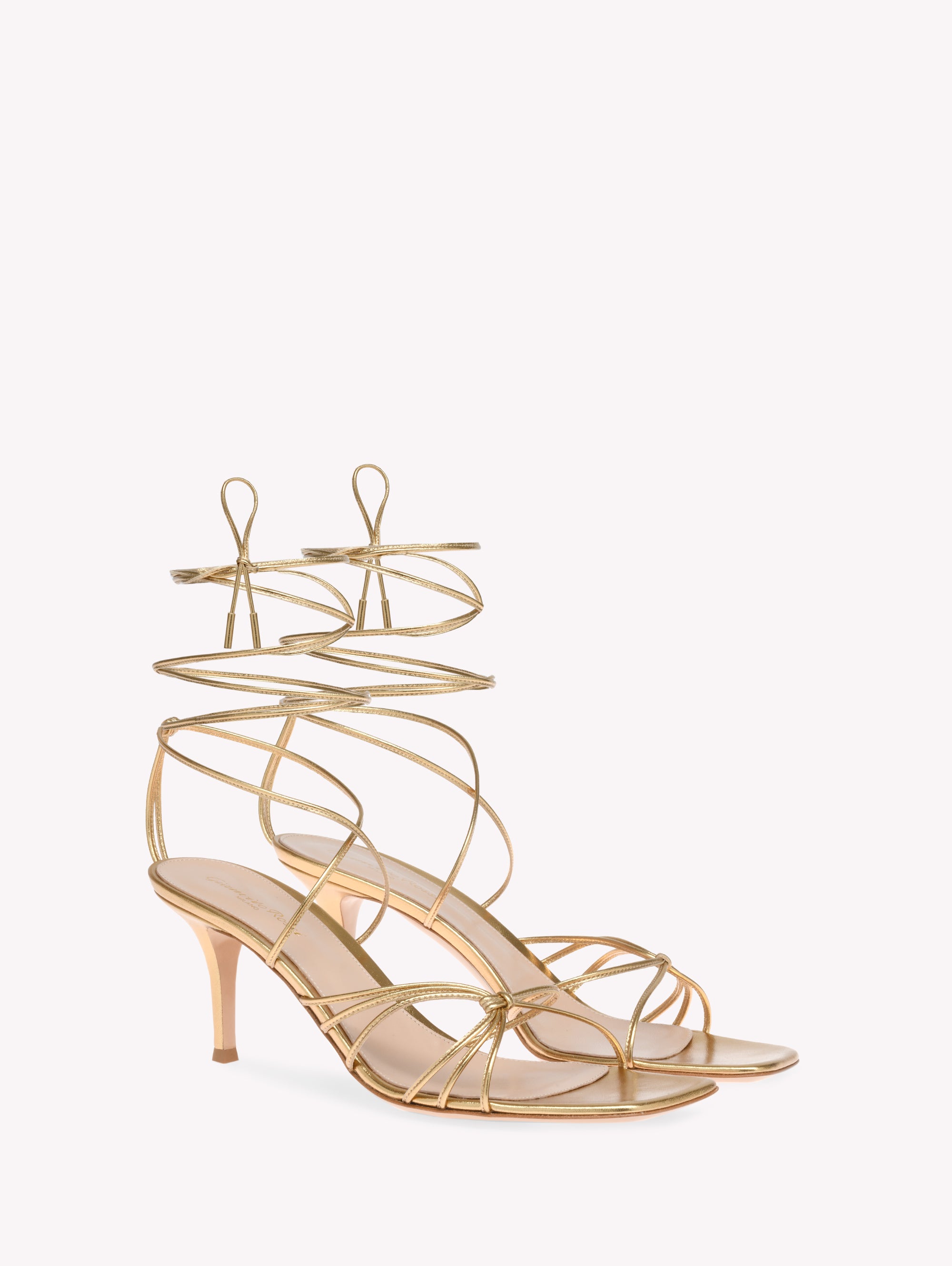 Sandales Sylvie 70 en cuir lisse - Or