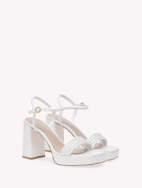 Sandales Lena 100 en cuir lisse - Blanc