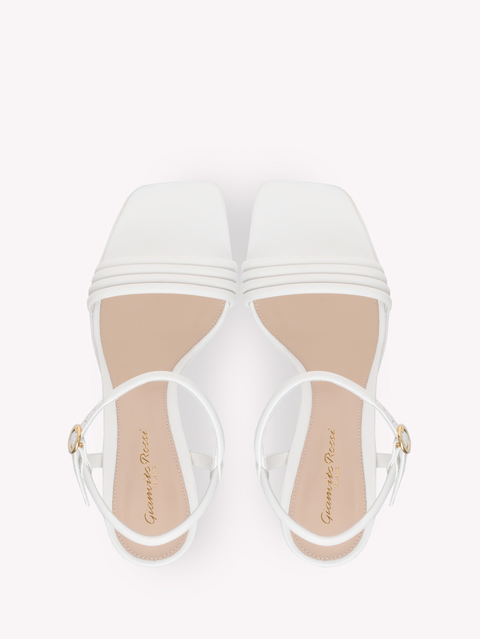 Sandales Lena 100 en cuir lisse - Blanc