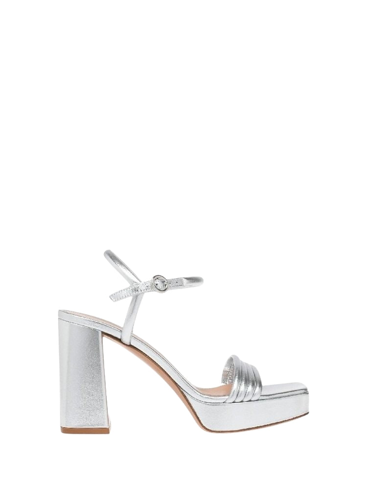Sandales Lena 100 en cuir lisse - Argent