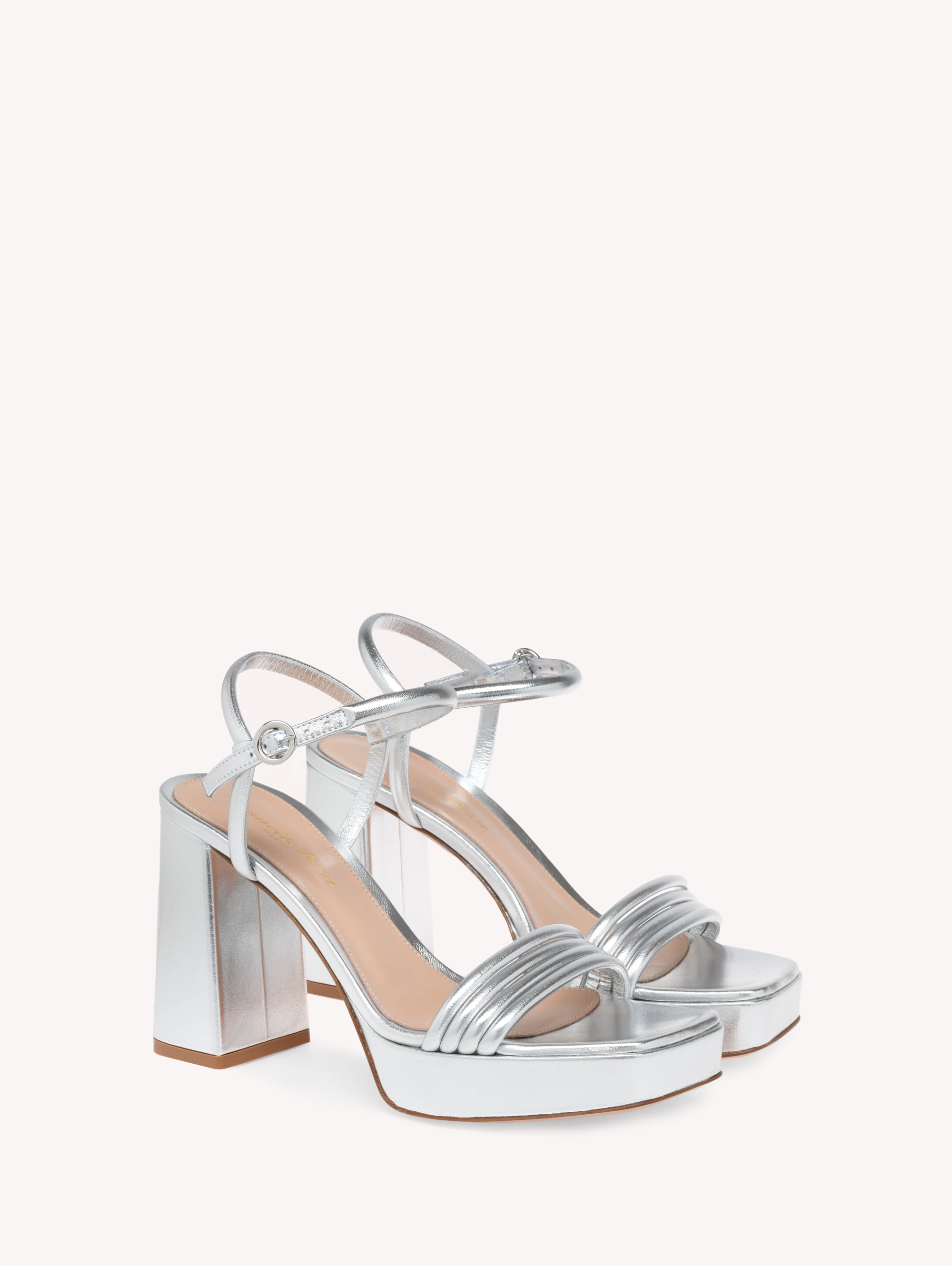 Sandales Lena 100 en cuir lisse - Argent