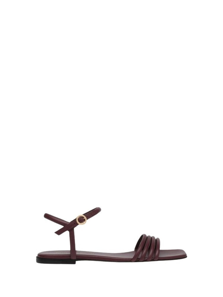 Sandales Lena en cuir lisse - Rouge