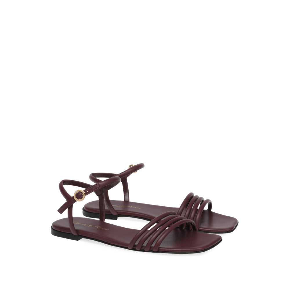 Sandales Lena en cuir lisse - Rouge
