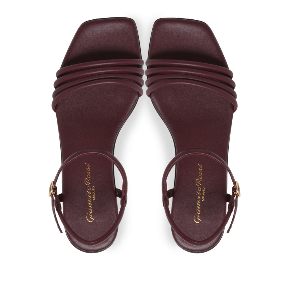 Sandales Lena en cuir lisse - Rouge