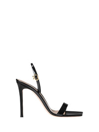 Ribbon Stiletto 105 sandals in patent leather - Black