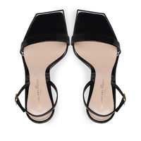 Sandales Ribbon Stiletto 105 en cuir verni - Noir