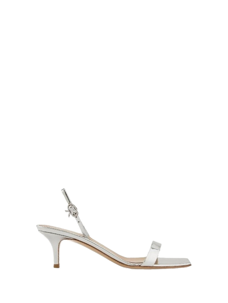 Sandales Ribbon Kitten 55 en cuir lisse - Argent