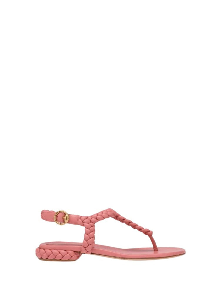 Sandales Ravello en cuir lisse - Rose