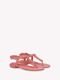 Sandales Ravello en cuir lisse - Rose