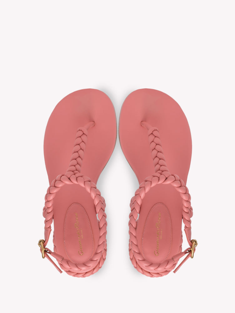 Sandales Ravello en cuir lisse - Rose
