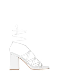Sandales Minas 85 en cuir lisse - Blanc