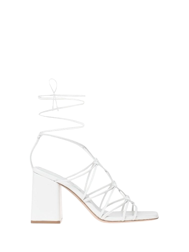 Sandales Minas 85 en cuir lisse - Blanc