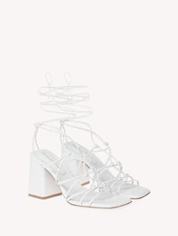 Sandales Minas 85 en cuir lisse - Blanc