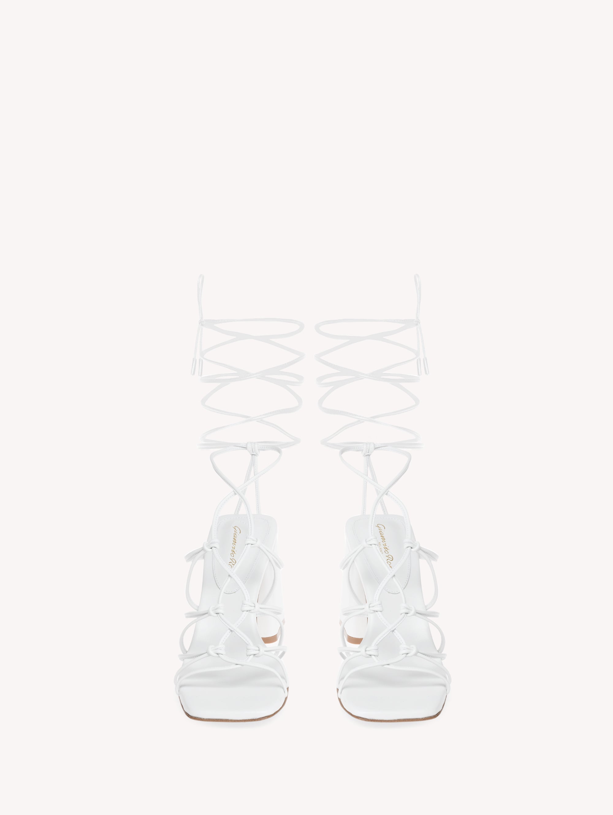Sandales Minas 85 en cuir lisse - Blanc