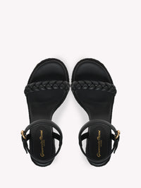 Espadrilles Cruz 85 en cuir lisse - Noir