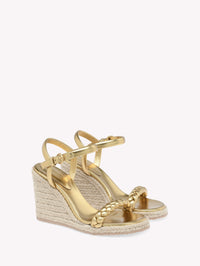 Espadrilles Cruz 85 en cuir lisse - Or Mekong