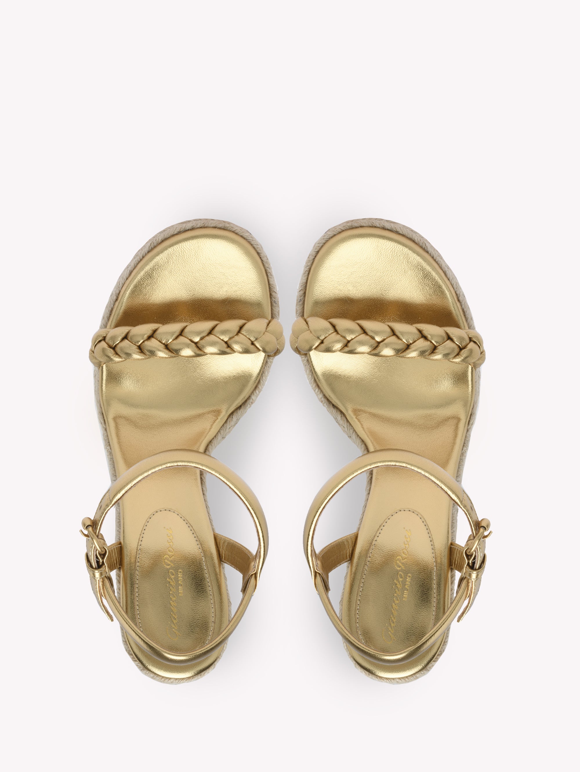 Espadrilles Cruz 85 en cuir lisse - Or Mekong