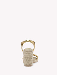 Espadrilles Cruz 85 en cuir lisse - Or Mekong