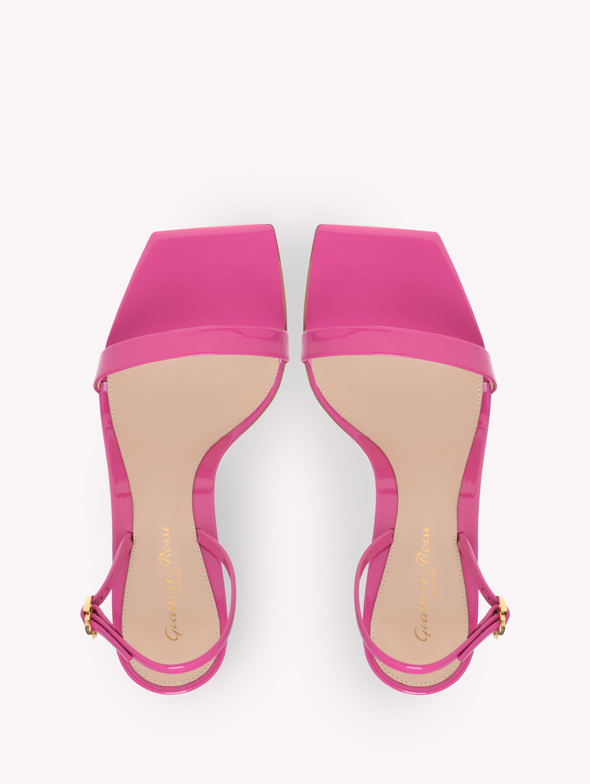 Sandales Ribbon Stiletto 85 en cuir lisse - Rose