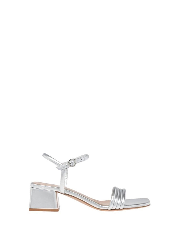 Sandales Lena 45 en cuir lisse - Argent