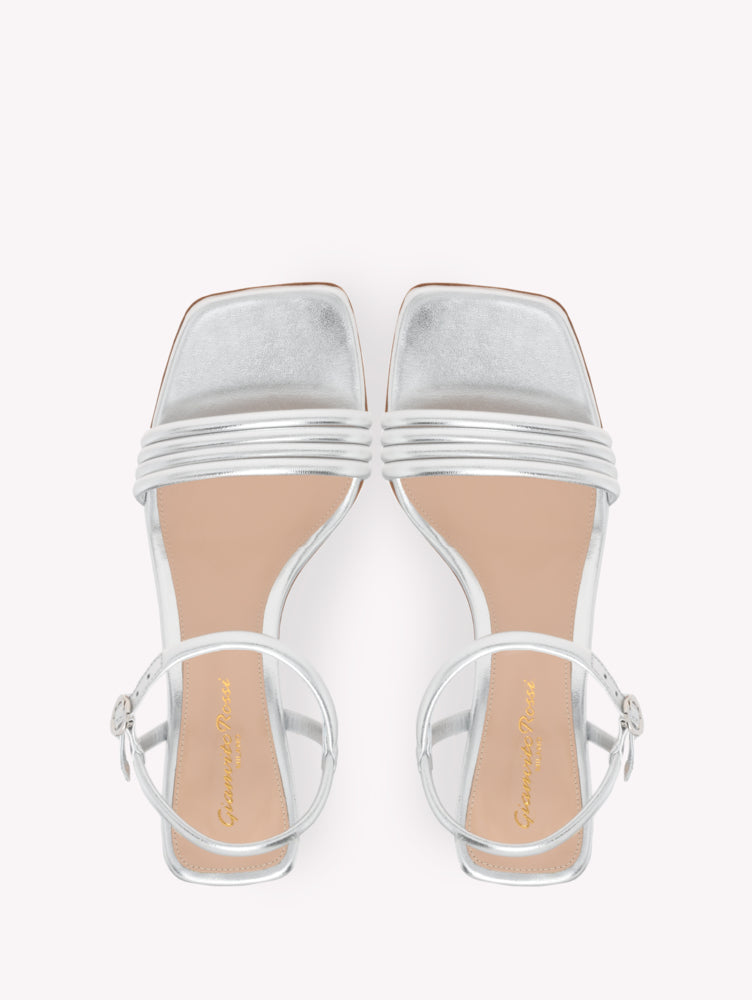 Sandales Lena 45 en cuir lisse - Argent
