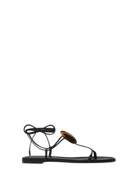 Sandales Pedra en cuir lisse - Noir