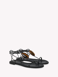Sandales Pedra en cuir lisse - Noir