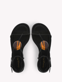 Sandales Pedra en cuir lisse - Noir