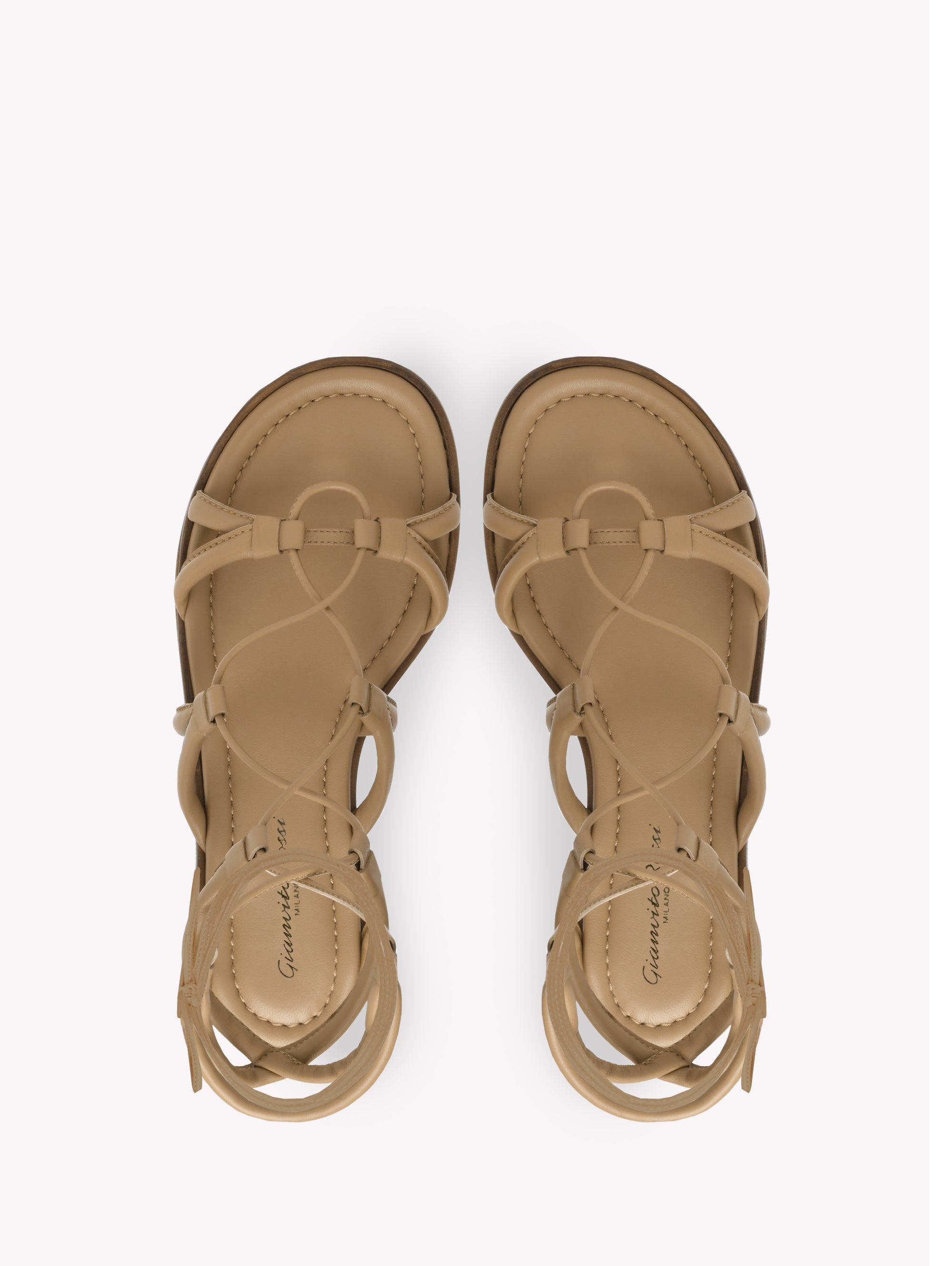 Sandales Vesta en cuir lisse - Brun
