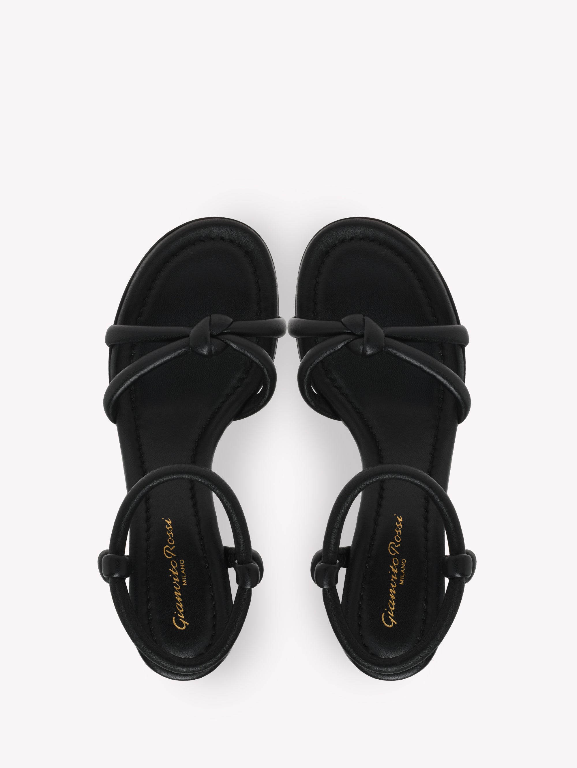 Sandales Cassis 60 en cuir lisse - Noir