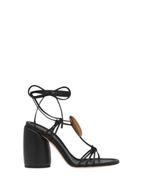 Sandales Pedra 95 en cuir lisse - Noir