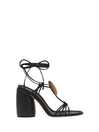 Sandales Pedra 95 en cuir lisse - Noir