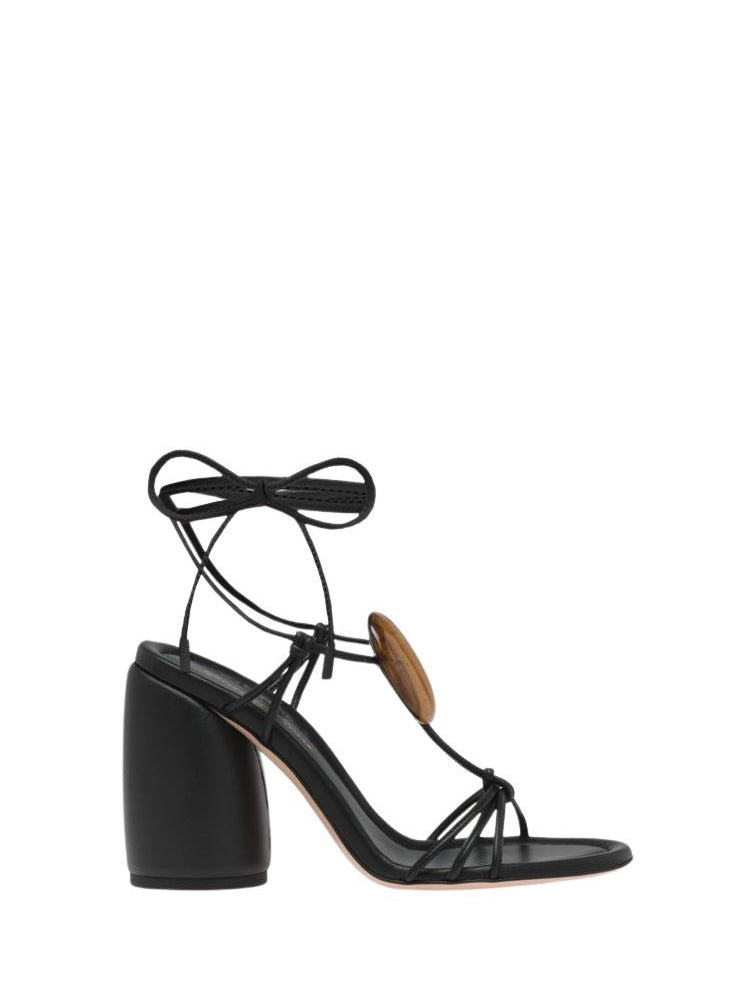 Sandales Pedra 95 en cuir lisse - Noir