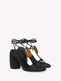 Sandales Pedra 95 en cuir lisse - Noir