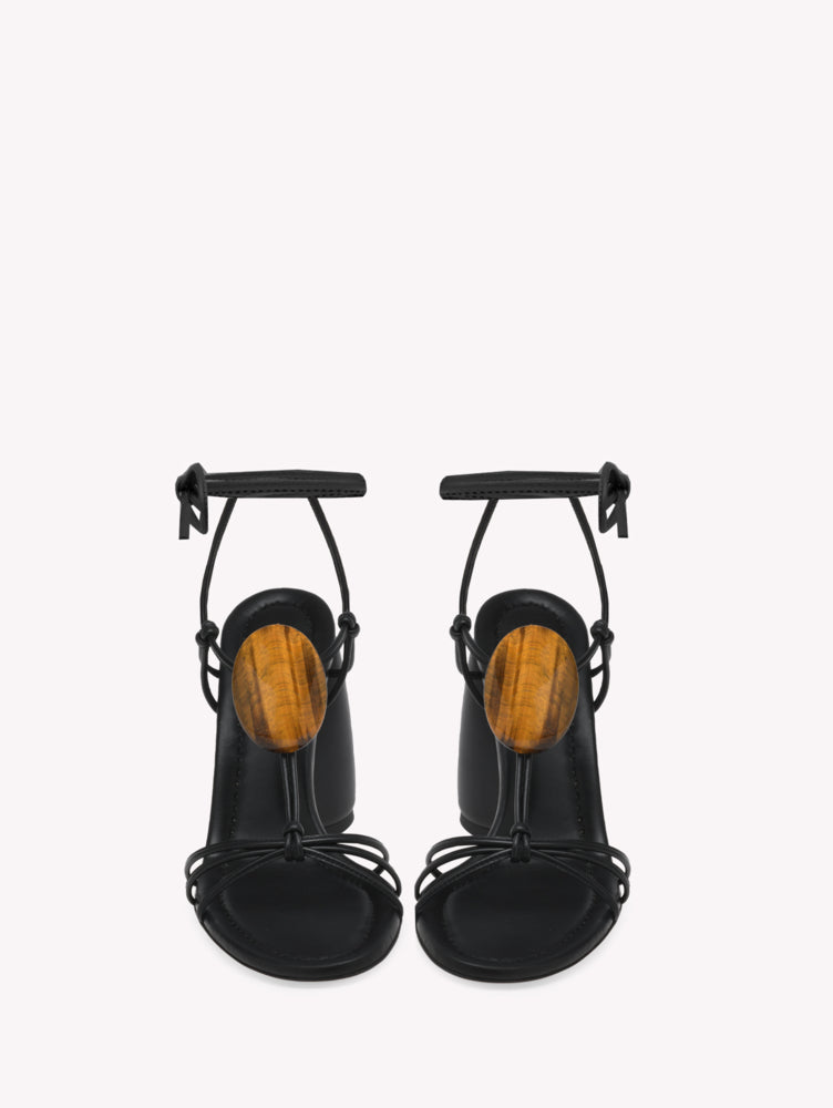 Sandales Pedra 95 en cuir lisse - Noir