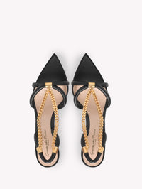 Sandales Minerva 85 en cuir lisse - Noir