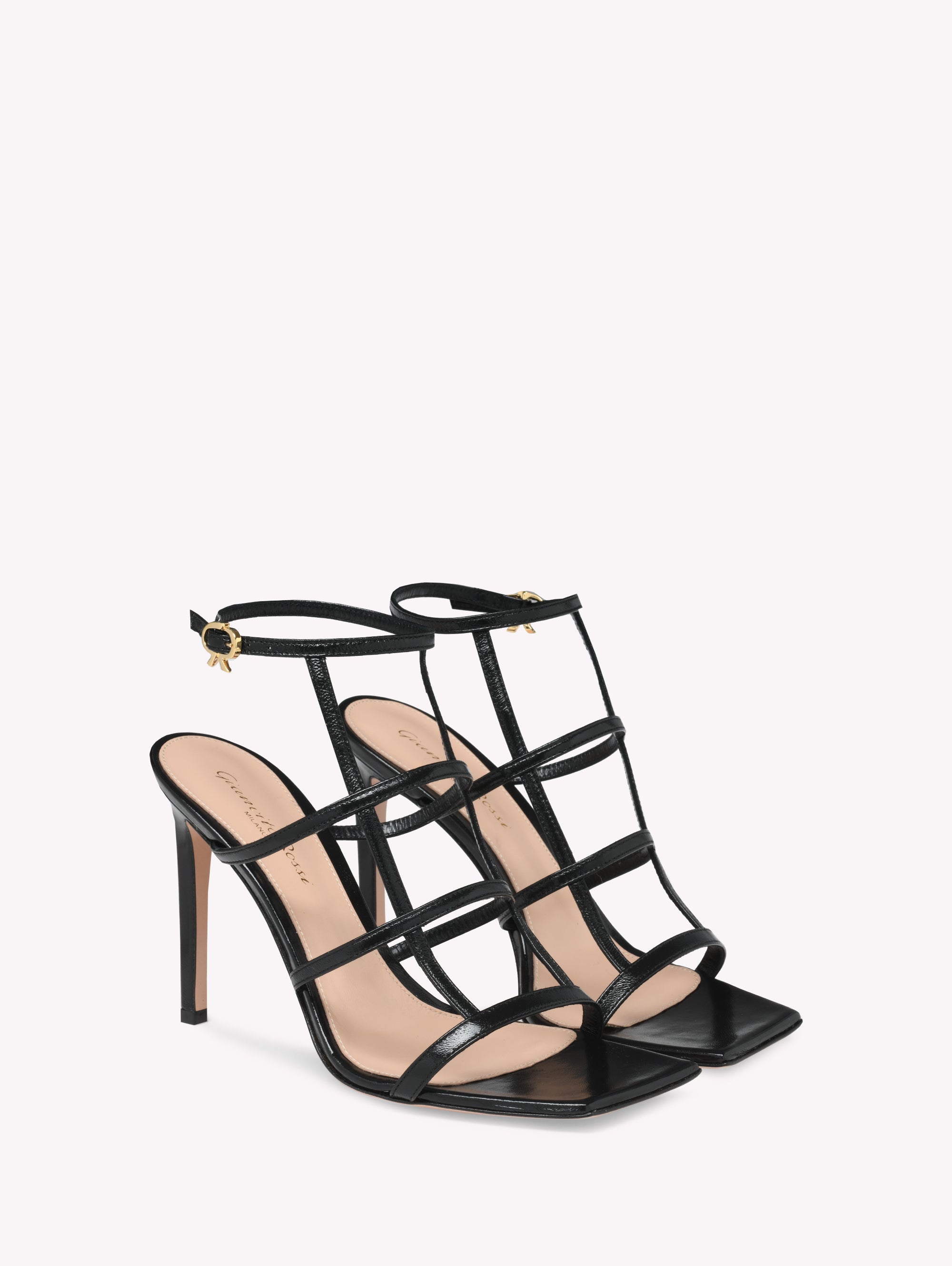 Sandales Mondry 95 en cuir lisse - Noir