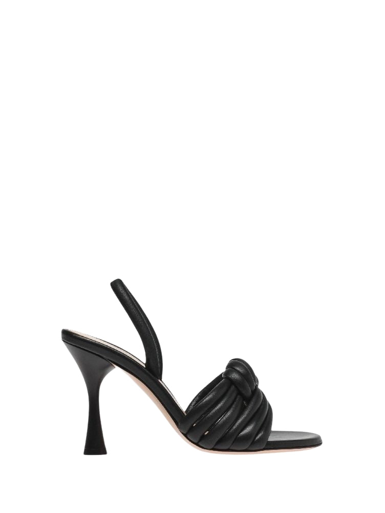 Sandales Ottavia 95 en cuir lisse - Noir