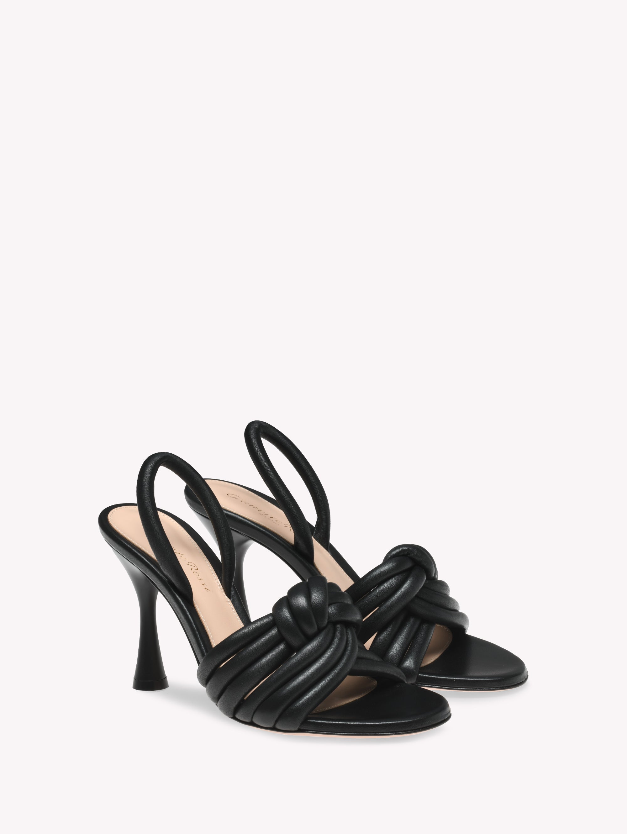 Sandales Ottavia 95 en cuir lisse - Noir