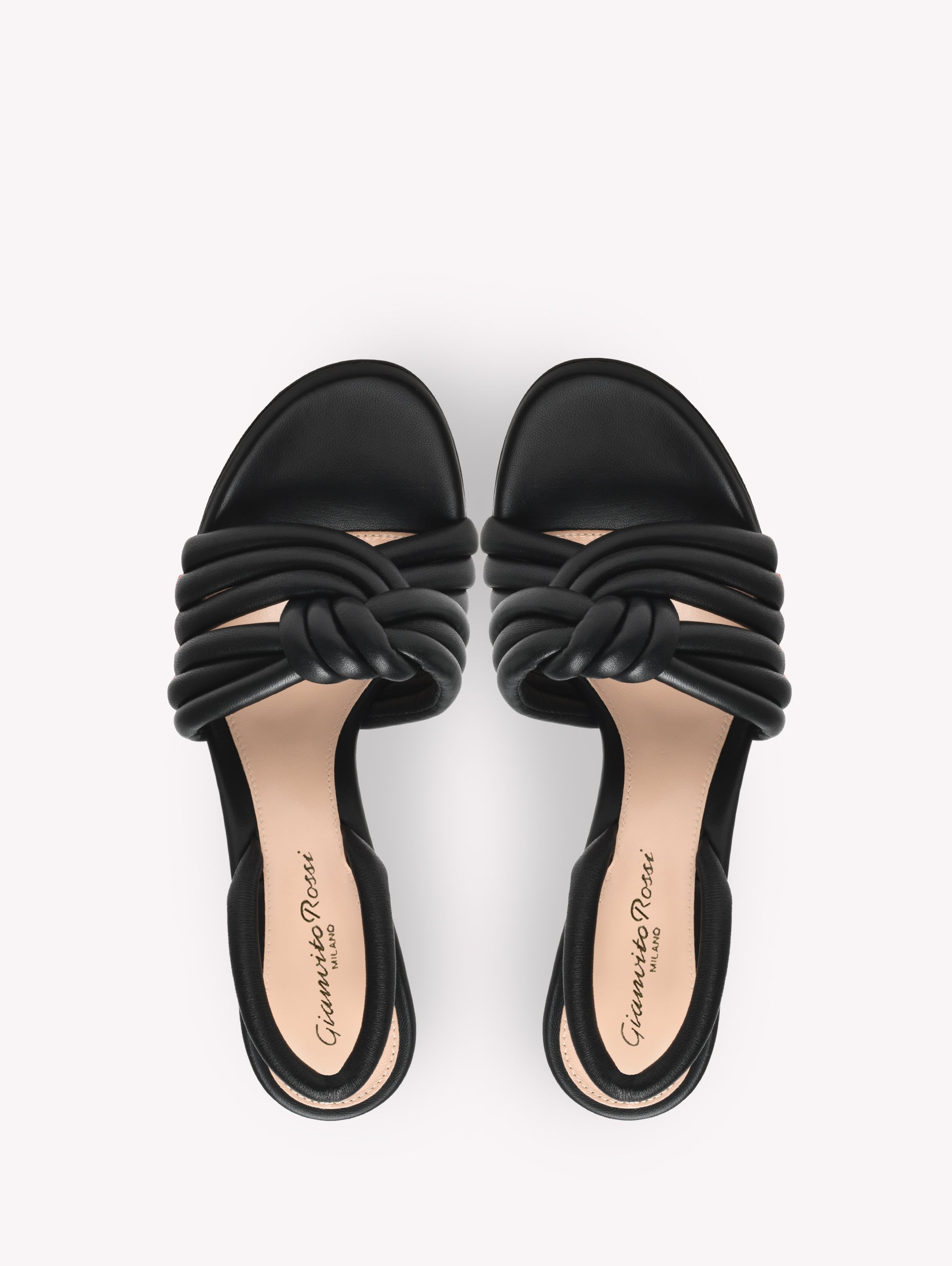 Sandales Ottavia 95 en cuir lisse - Noir