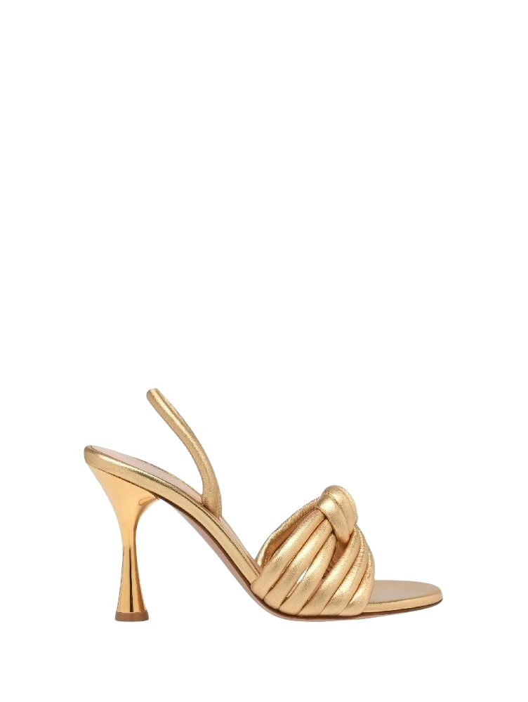 Ottavia 95 sandals in smooth leather - Gold