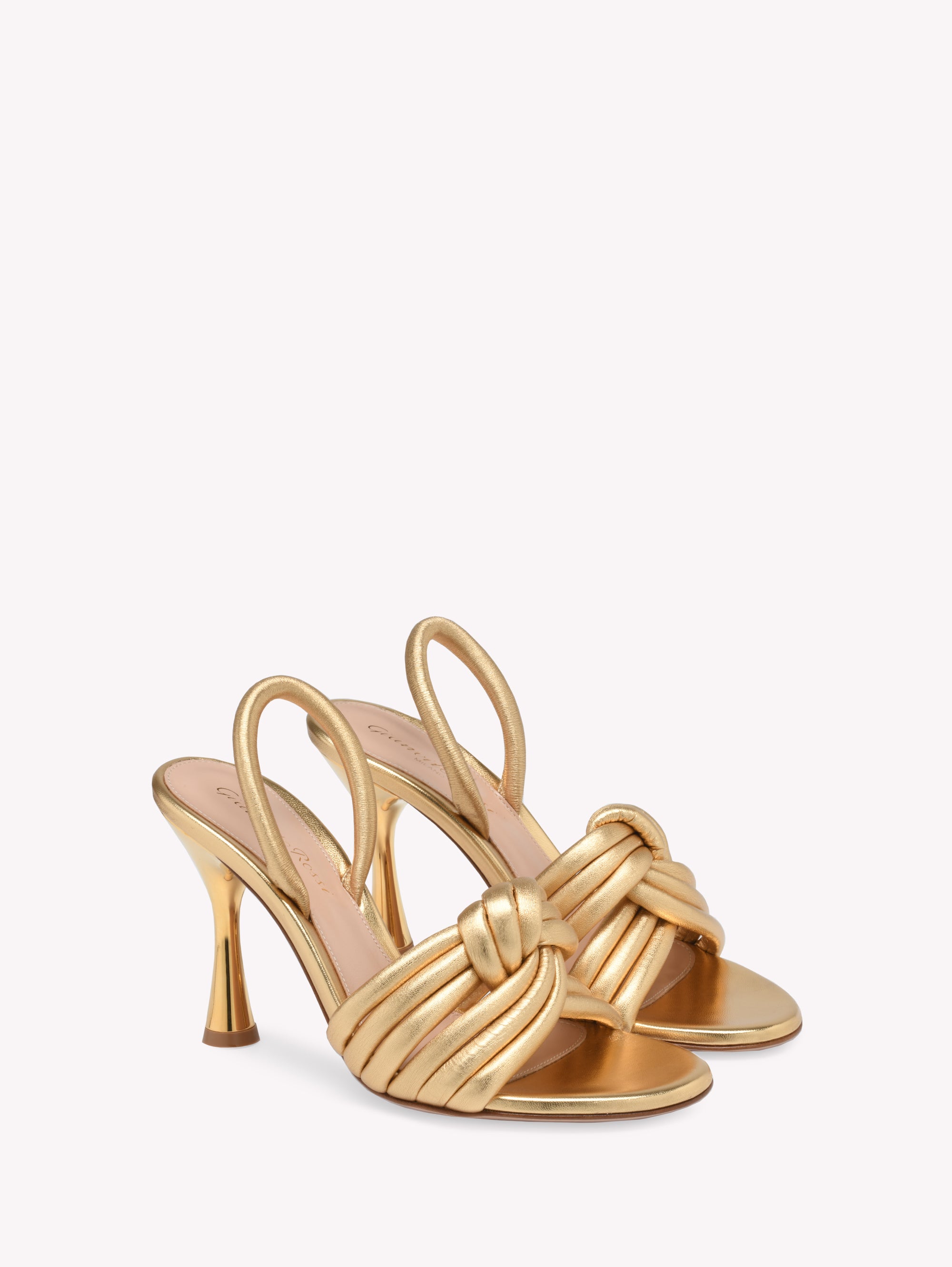 Ottavia 95 sandals in smooth leather - Gold
