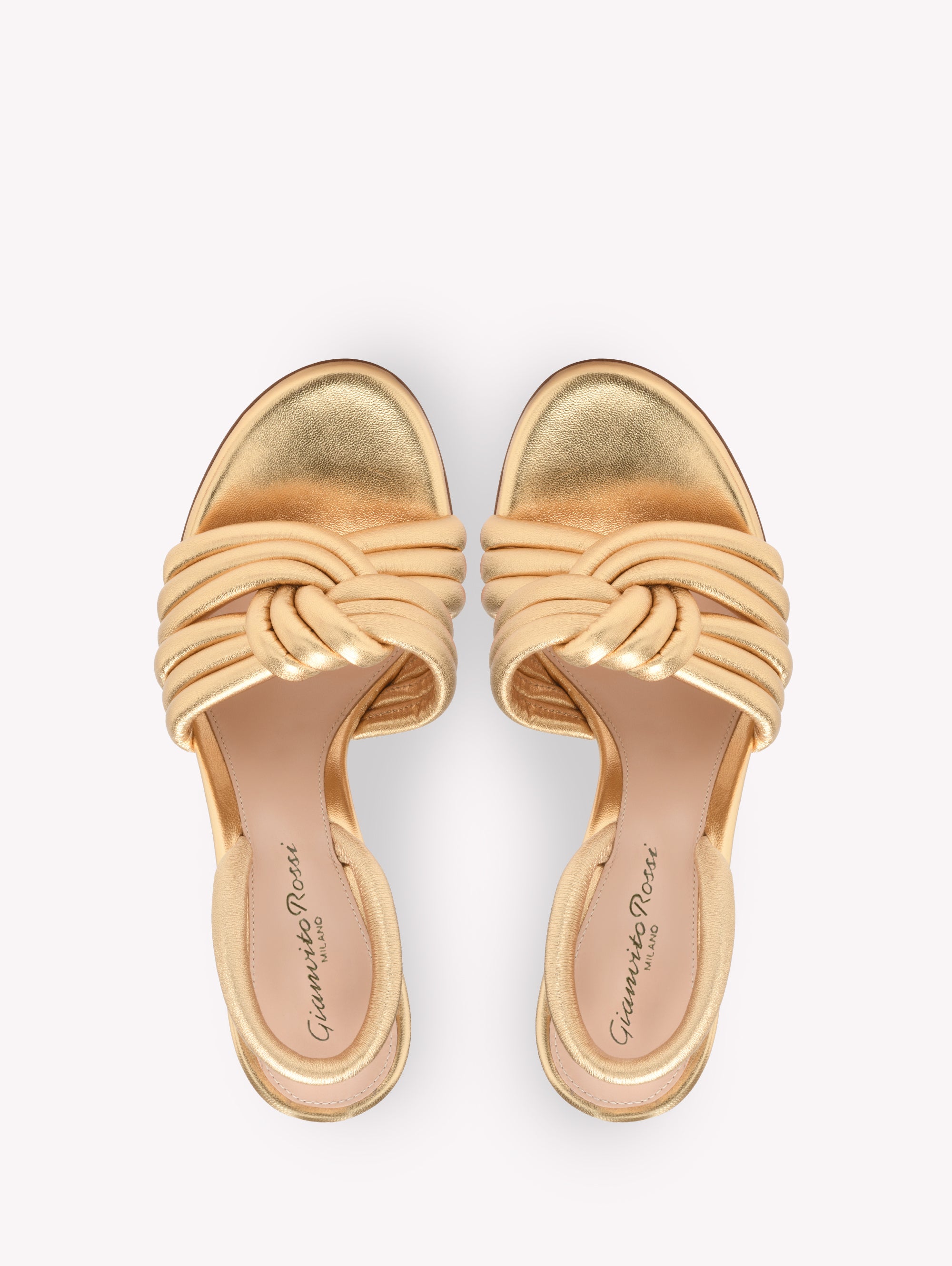 Ottavia 95 sandals in smooth leather - Gold