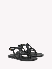 Sandales Amalfi en cuir lisse - Noir
