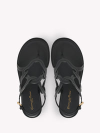 Sandales Amalfi en cuir lisse - Noir