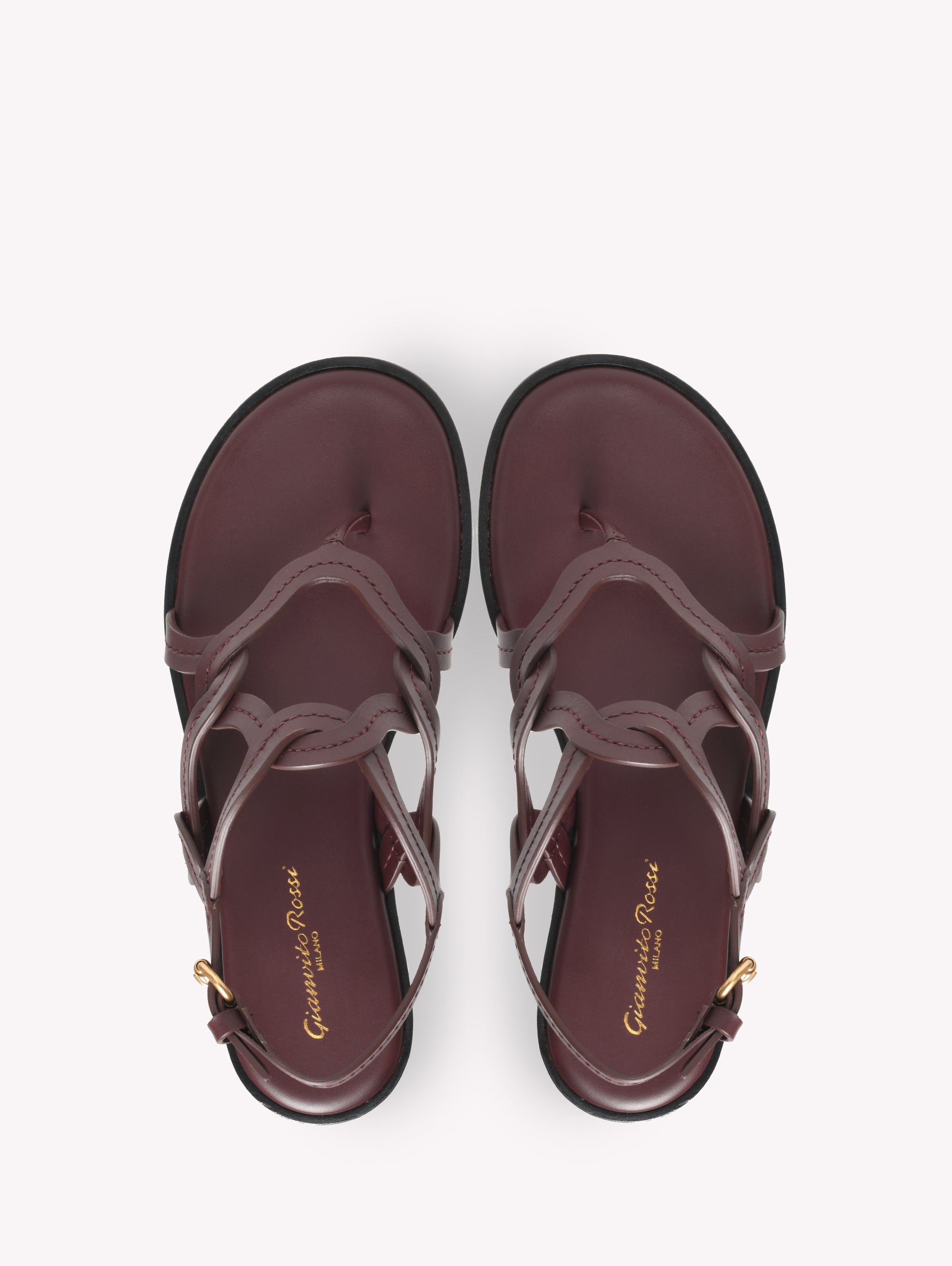 Sandales Amalfi en cuir lisse - Rouge