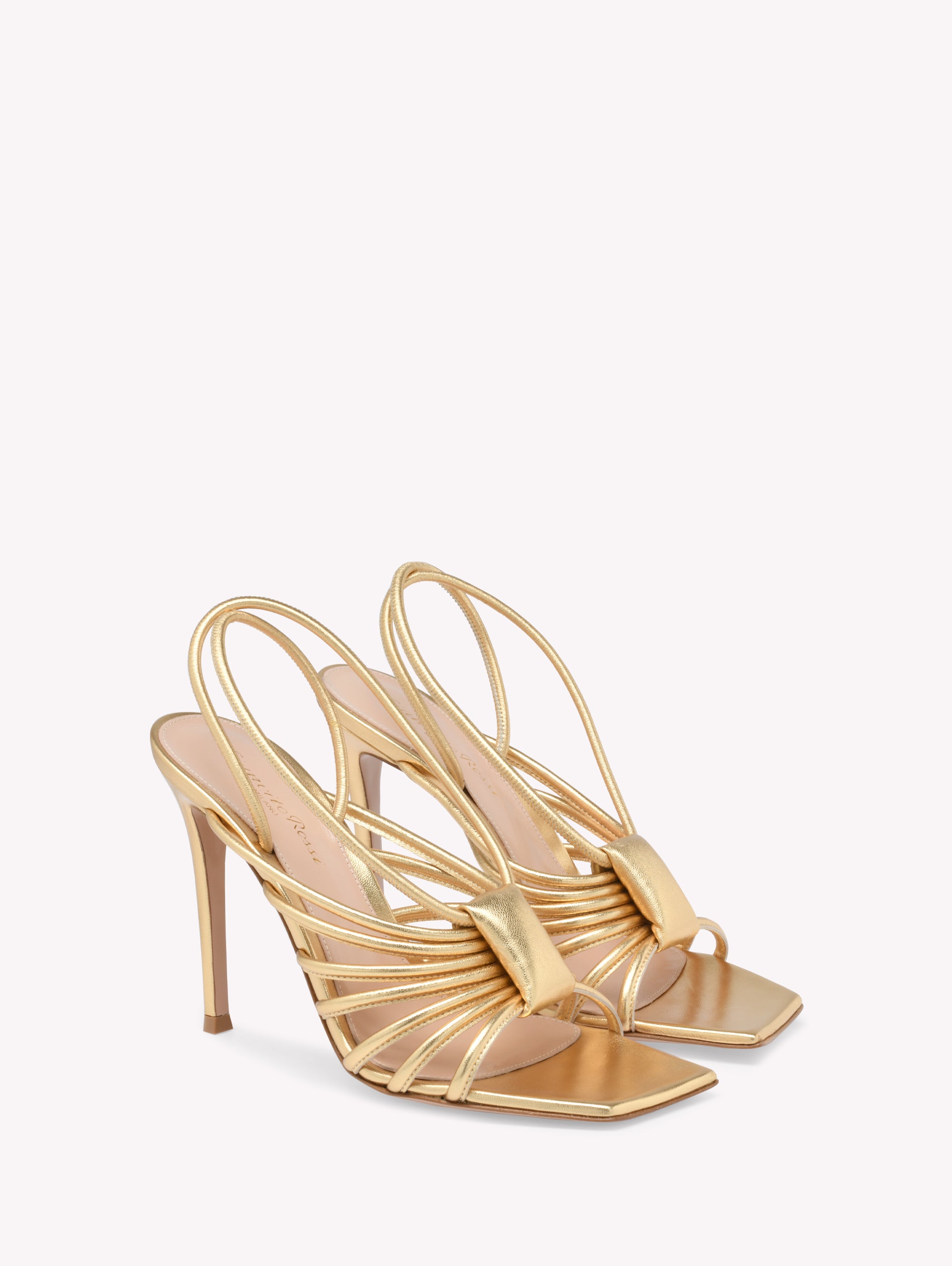 Sandales Helen 105 en cuir lisse - Or