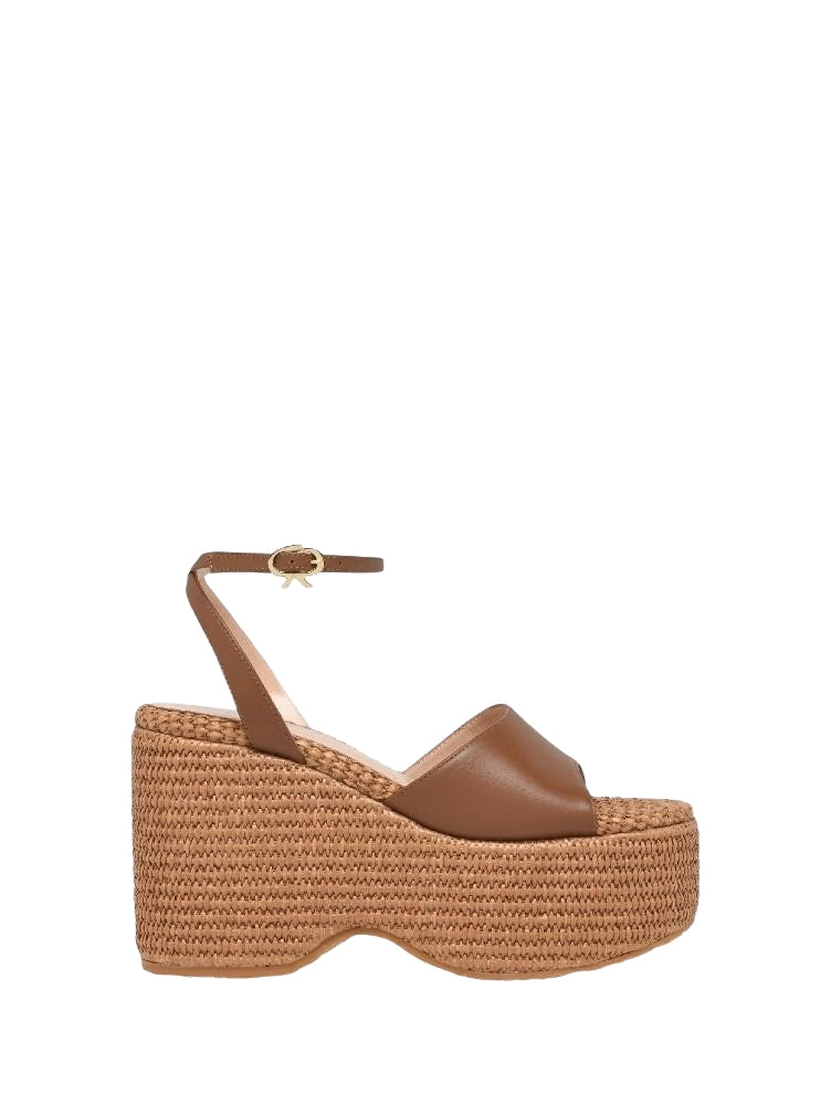 Sandales Thalia 105 en cuir lisse - Marron
