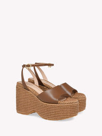 Sandales Thalia 105 en cuir lisse - Marron