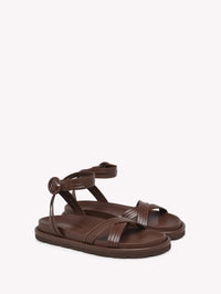 Sandales Lianne en cuir lisse - Marron